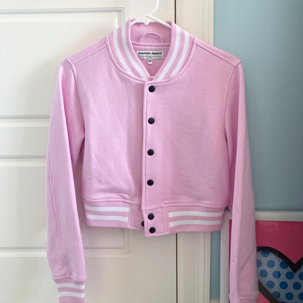 American Apparel Cropped Varsity Jacket